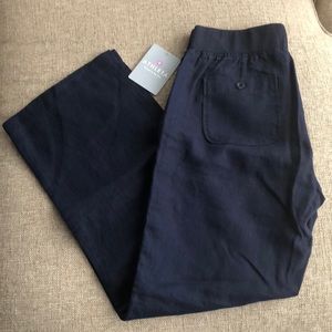 NWT Athleta Navy Linen Pants Size 8P